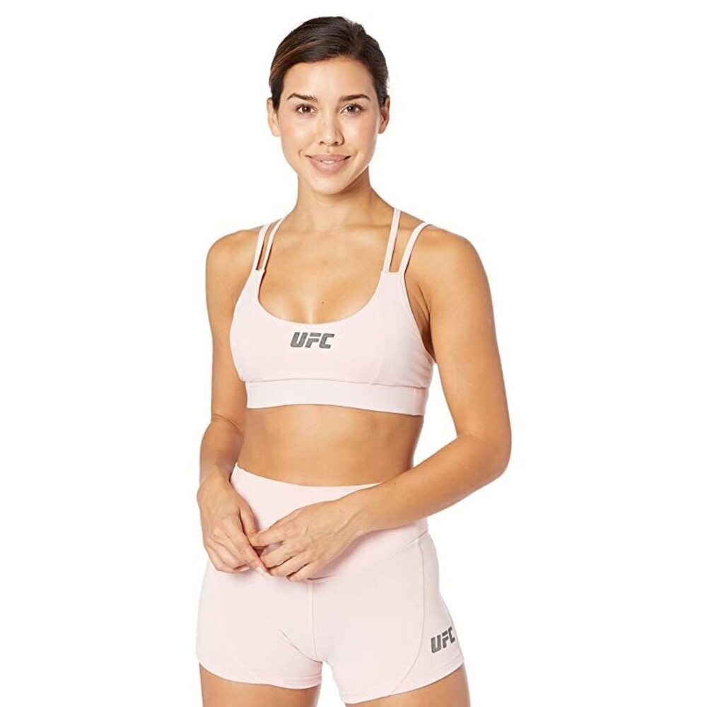 UFC Womens Strappy Sports Bra Blushing Rose MD One Size